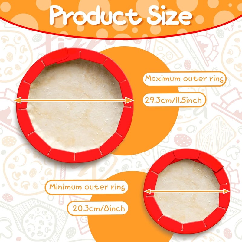 WYMECT 2 PCS Adjustable Silicone Pie Crust Shield, BPA-Free, Pie Pans Reusable Protector for 8-10.7 Inch Pies, Heat Resistant Up to 450°F, Dishwasher Safe, Ideal for Baking Pies, Pizza & More (Red) - Image 2